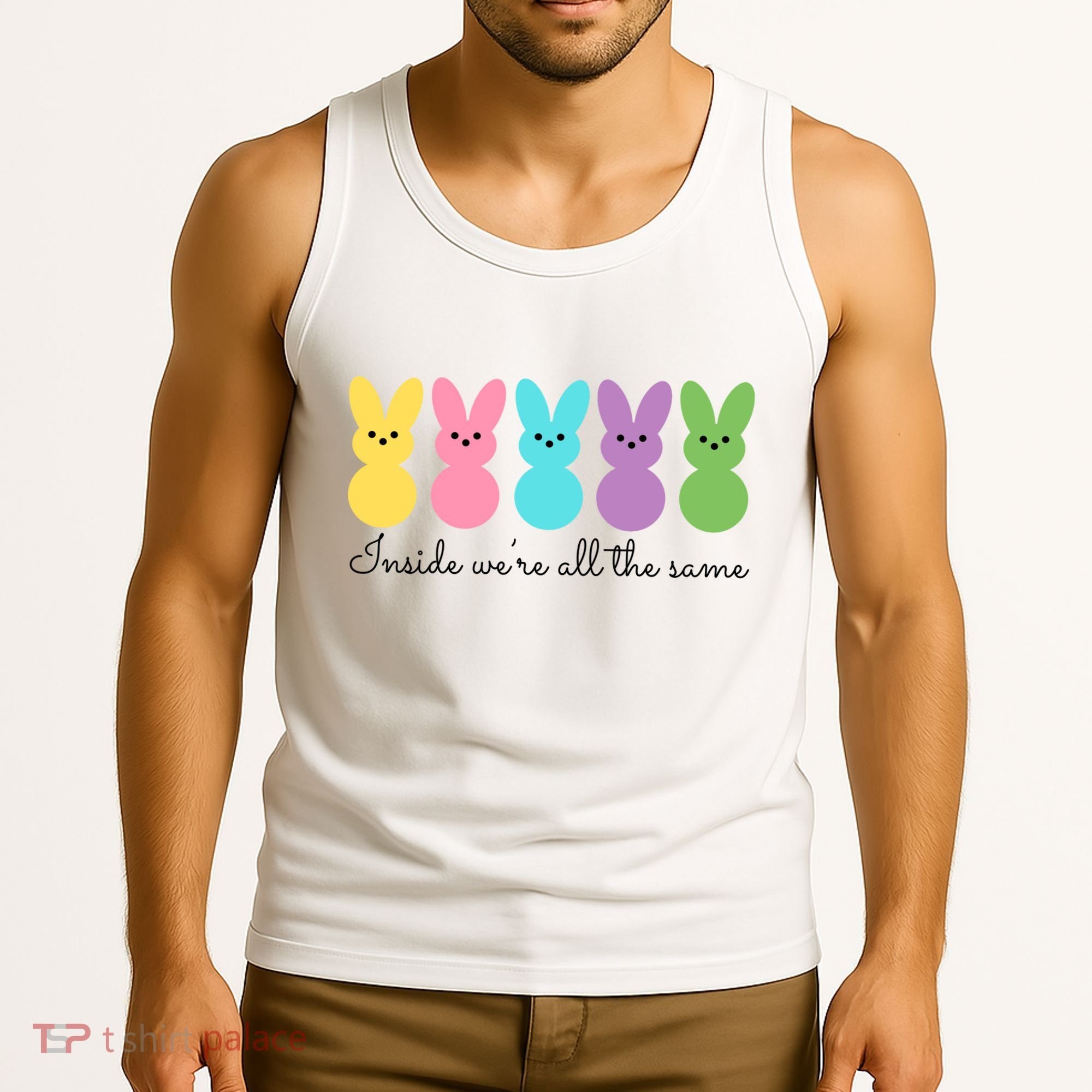 Inside We Are All The Same Easter Bunny Tank Top