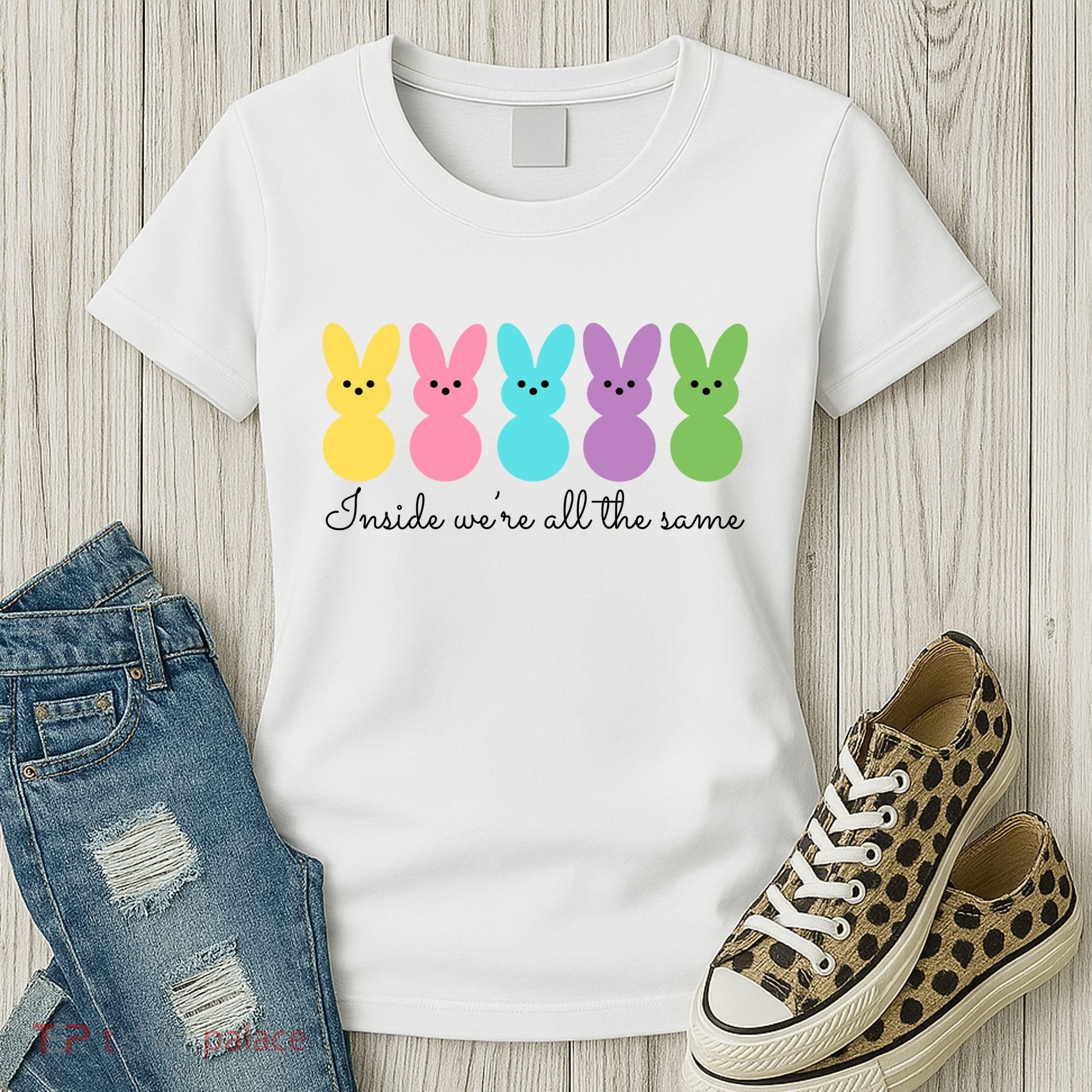 Inside We Are All The Same Easter Bunny Women's T-Shirt