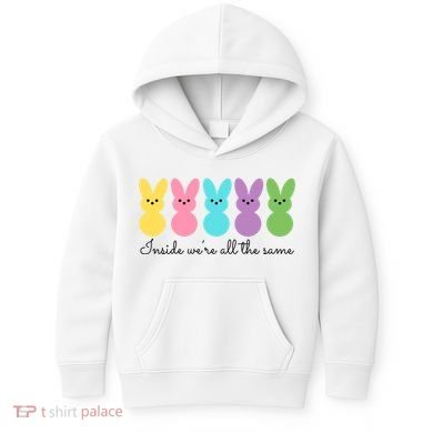 Inside We Are All The Same Easter Bunny Kids Hoodie