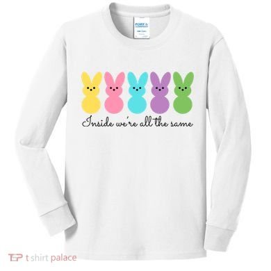 Inside We Are All The Same Easter Bunny Kids Long Sleeve Shirt