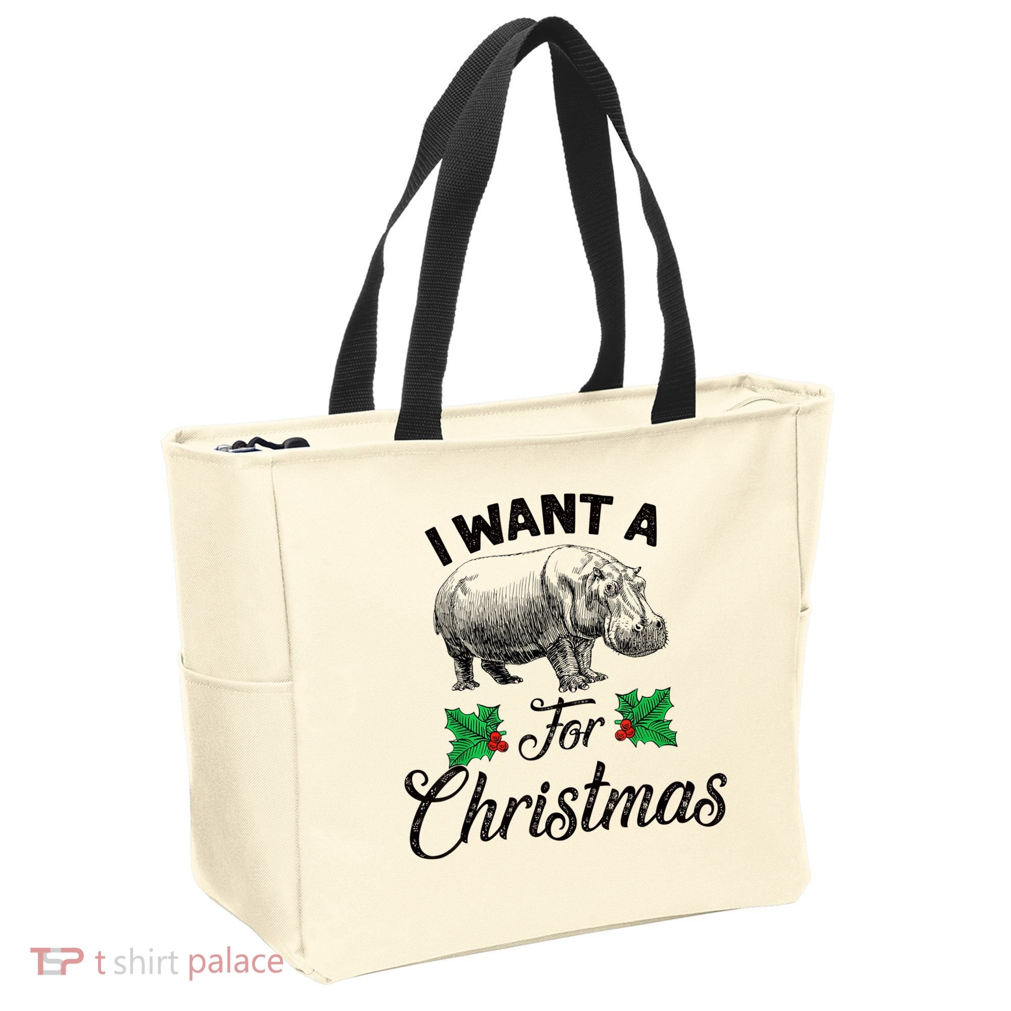 I Want A Hippopotamus For Christmas TShirt Tote Bag