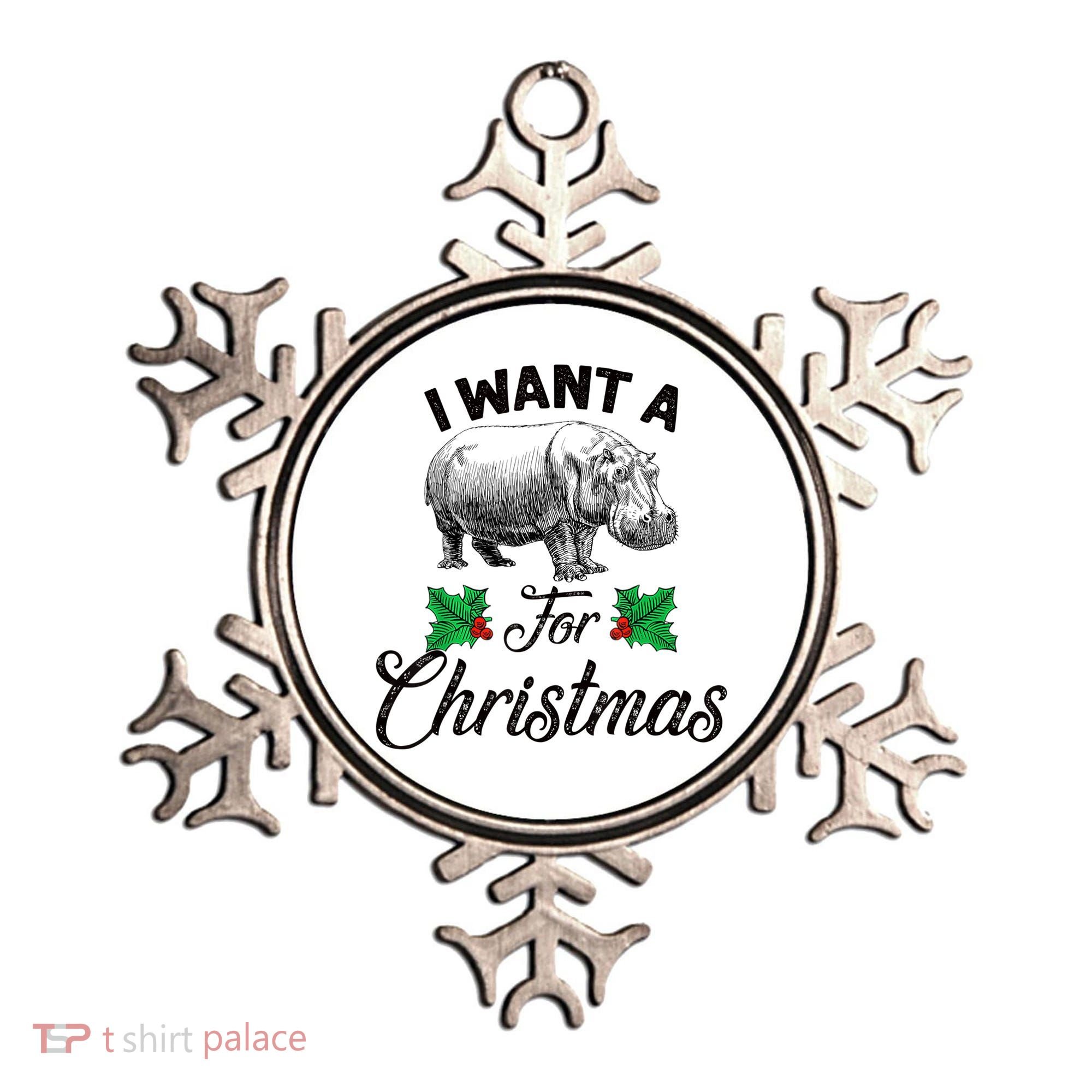 I Want A Hippopotamus For Christmas TShirt Ornament