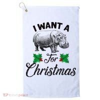 I Want A Hippopotamus For Christmas TShirt Golf Towel thumb 0