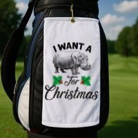 I Want A Hippopotamus For Christmas TShirt Golf Towel thumb 2