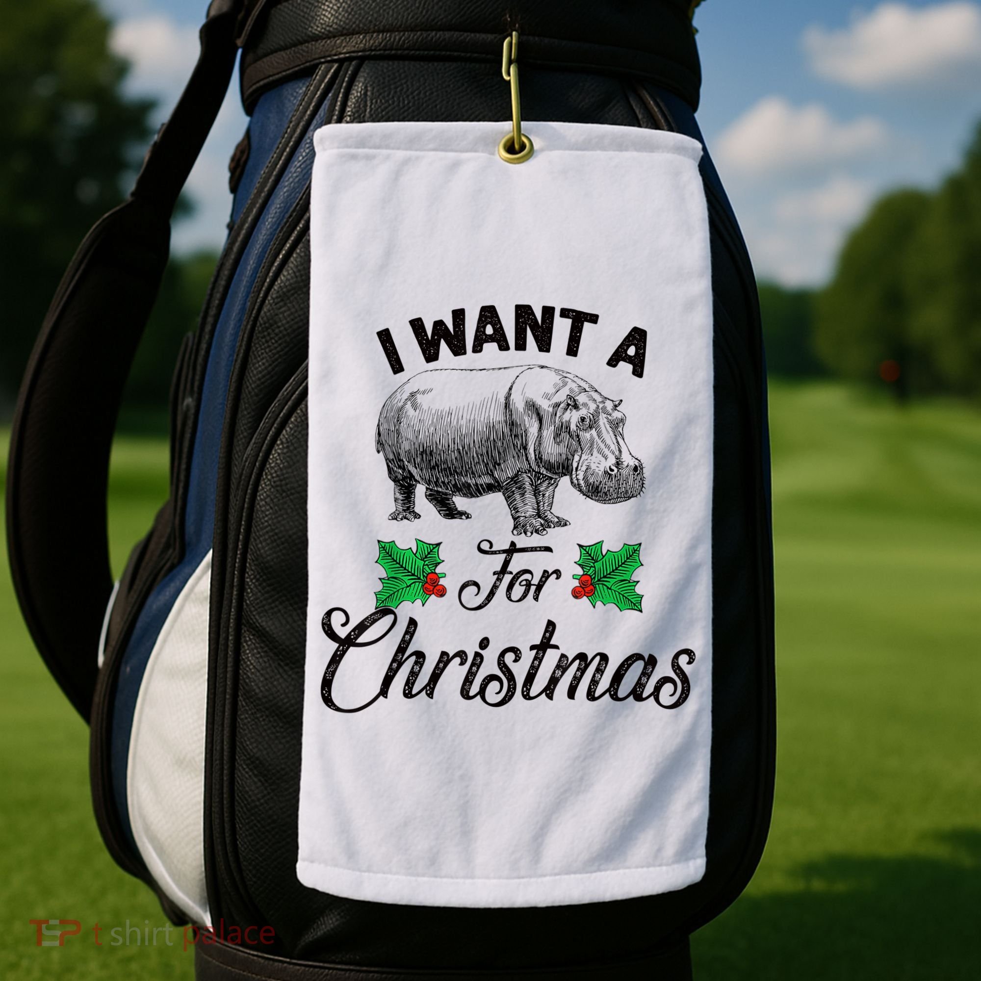 I Want A Hippopotamus For Christmas TShirt Golf Towel