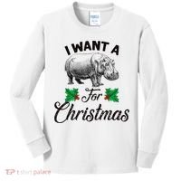 I Want A Hippopotamus For Christmas TShirt Kids Long Sleeve Shirt thumb 0