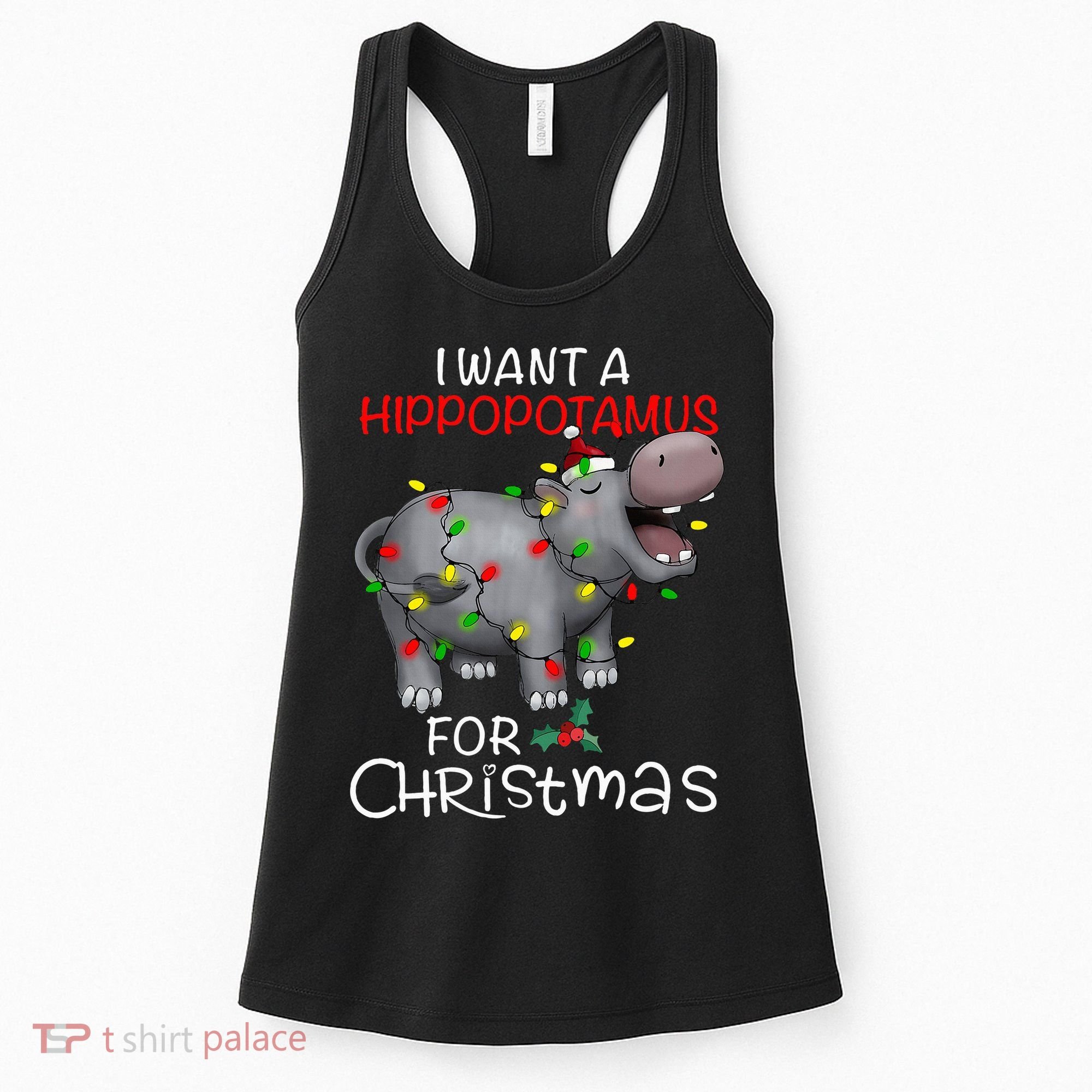 I Want A Hippopotamus For Christmas Xmas Hippo For Women's Tank Top