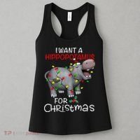 I Want A Hippopotamus For Christmas Xmas Hippo For Women's Tank Top thumb 3