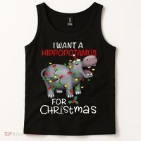 I Want A Hippopotamus For Christmas Xmas Hippo For Tank Top thumb 2