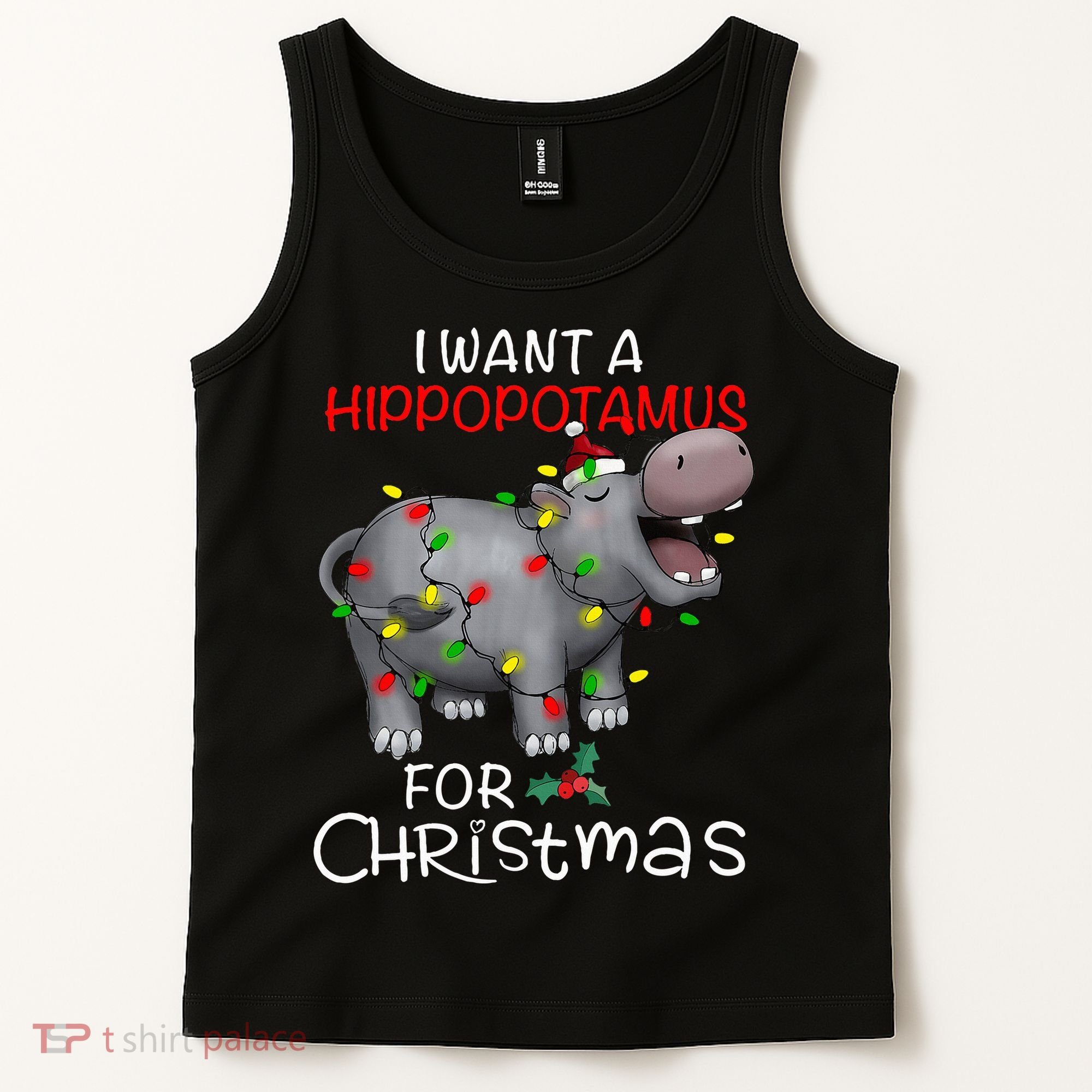 I Want A Hippopotamus For Christmas Xmas Hippo For Tank Top