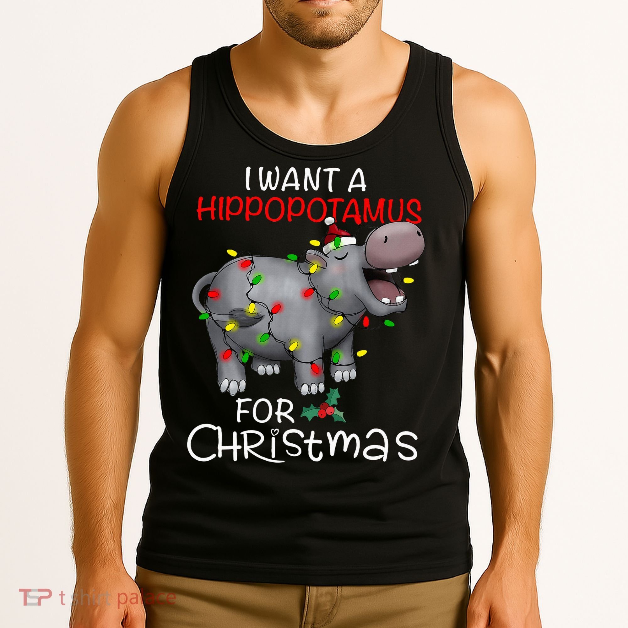 I Want A Hippopotamus For Christmas Xmas Hippo For Tank Top