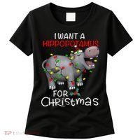 I Want A Hippopotamus For Christmas Xmas Hippo For Women's T-Shirt thumb 0