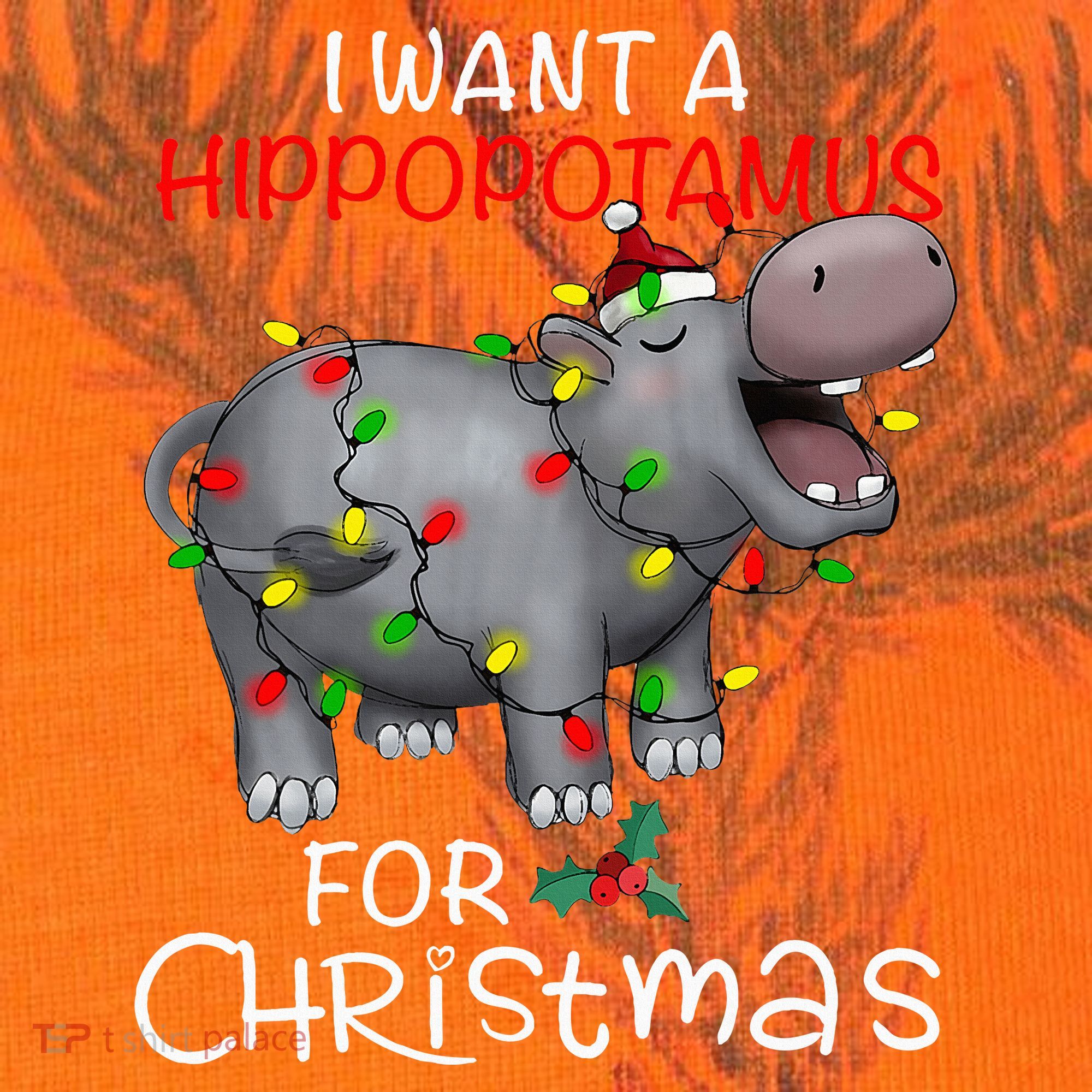 I Want A Hippopotamus For Christmas Xmas Hippo For Kati Licensed 12" Camo Cuffed Beanie