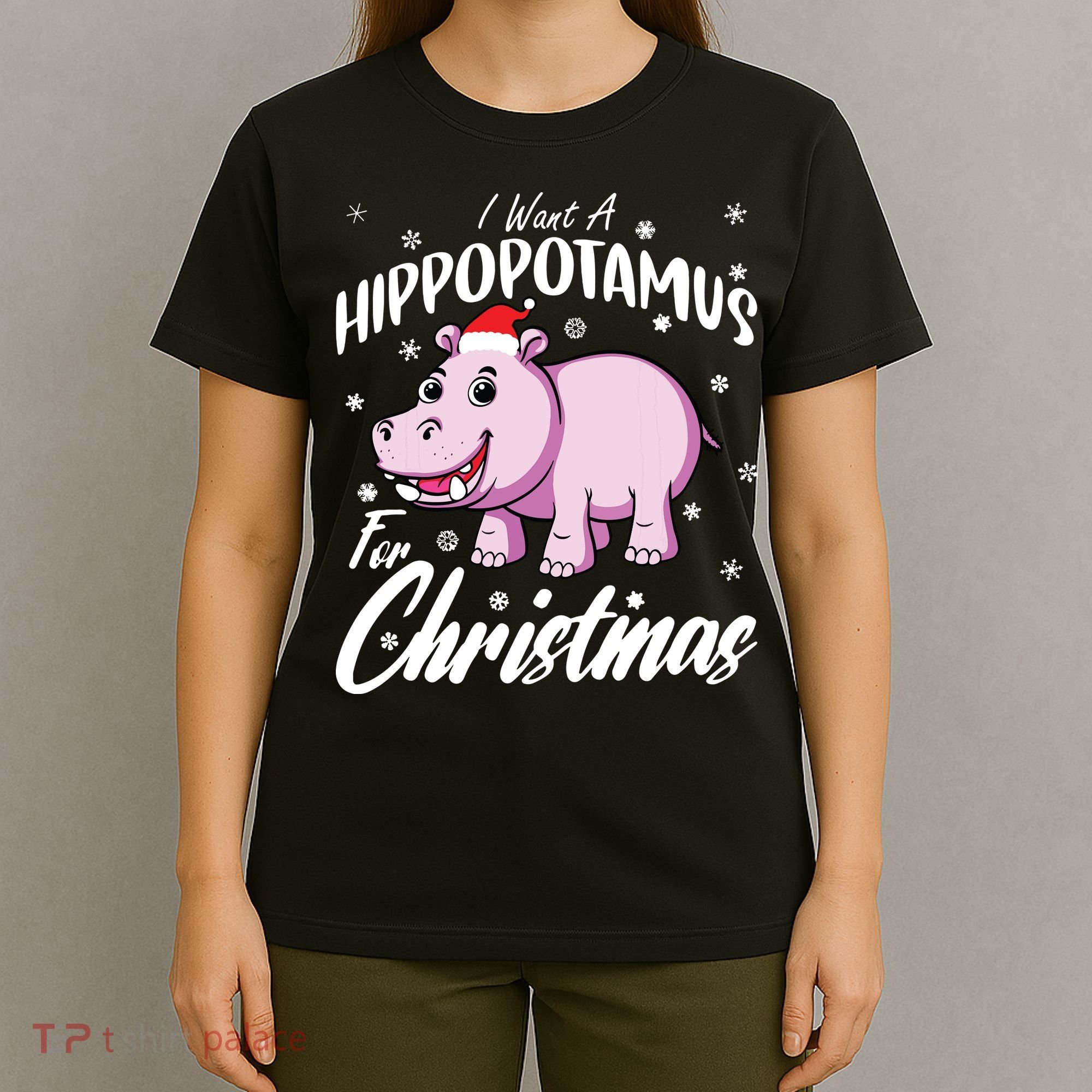 I Want A Hippopotamus For Christmas Shirts Xmas Hippo T-Shirt