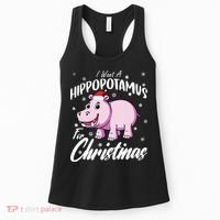 I Want A Hippopotamus For Christmas Shirts Xmas Hippo Women's Tank Top thumb 0