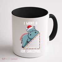 I Want A Hippotenuse For Christmas Math Teacher Xmas Hippo Gift Coffee Mug thumb 1