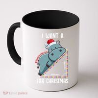 I Want A Hippotenuse For Christmas Math Teacher Xmas Hippo Gift Coffee Mug thumb 0