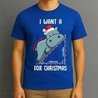 I Want A Hippotenuse For Christmas Math Teacher Xmas Hippo Gift T-Shirt thumb 3