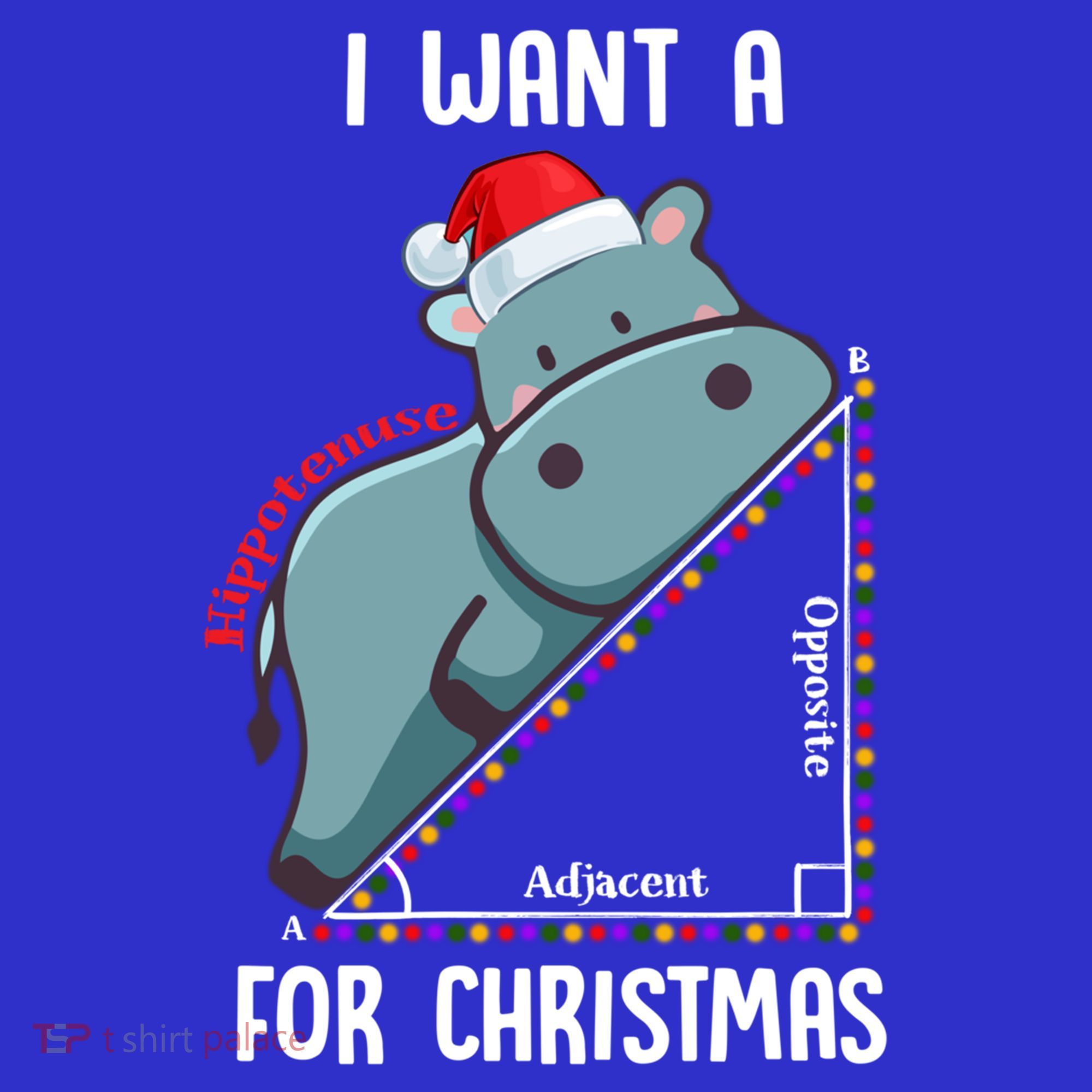 I Want A Hippotenuse For Christmas Math Teacher Xmas Hippo Gift Polo