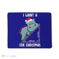 I Want A Hippotenuse For Christmas Math Teacher Xmas Hippo Gift Mousepad thumb 0
