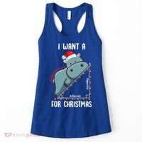 I Want A Hippotenuse For Christmas Math Teacher Xmas Hippo Gift Women's Tank Top thumb 0