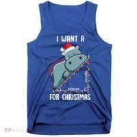 I Want A Hippotenuse For Christmas Math Teacher Xmas Hippo Gift Tank Top thumb 0