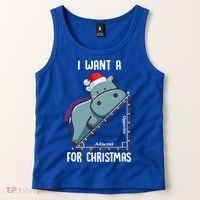 I Want A Hippotenuse For Christmas Math Teacher Xmas Hippo Gift Tank Top thumb 2