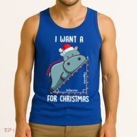 I Want A Hippotenuse For Christmas Math Teacher Xmas Hippo Gift Tank Top thumb 3