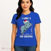 I Want A Hippotenuse For Christmas Math Teacher Xmas Hippo Gift Women's T-Shirt thumb 4