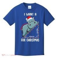 I Want A Hippotenuse For Christmas Math Teacher Xmas Hippo Gift Kids T-Shirt thumb 0