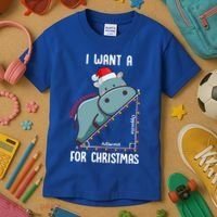 I Want A Hippotenuse For Christmas Math Teacher Xmas Hippo Gift Kids T-Shirt thumb 3