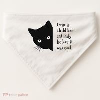 I Was A Childless Cat Lady Before It Was Cool USA-Made Doggie Bandana thumb 0