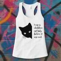 I Was A Childless Cat Lady Before It Was Cool Women's Tank Top thumb 3