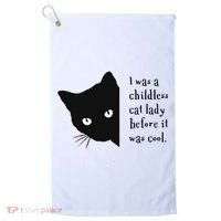 I Was A Childless Cat Lady Before It Was Cool Golf Towel thumb 0