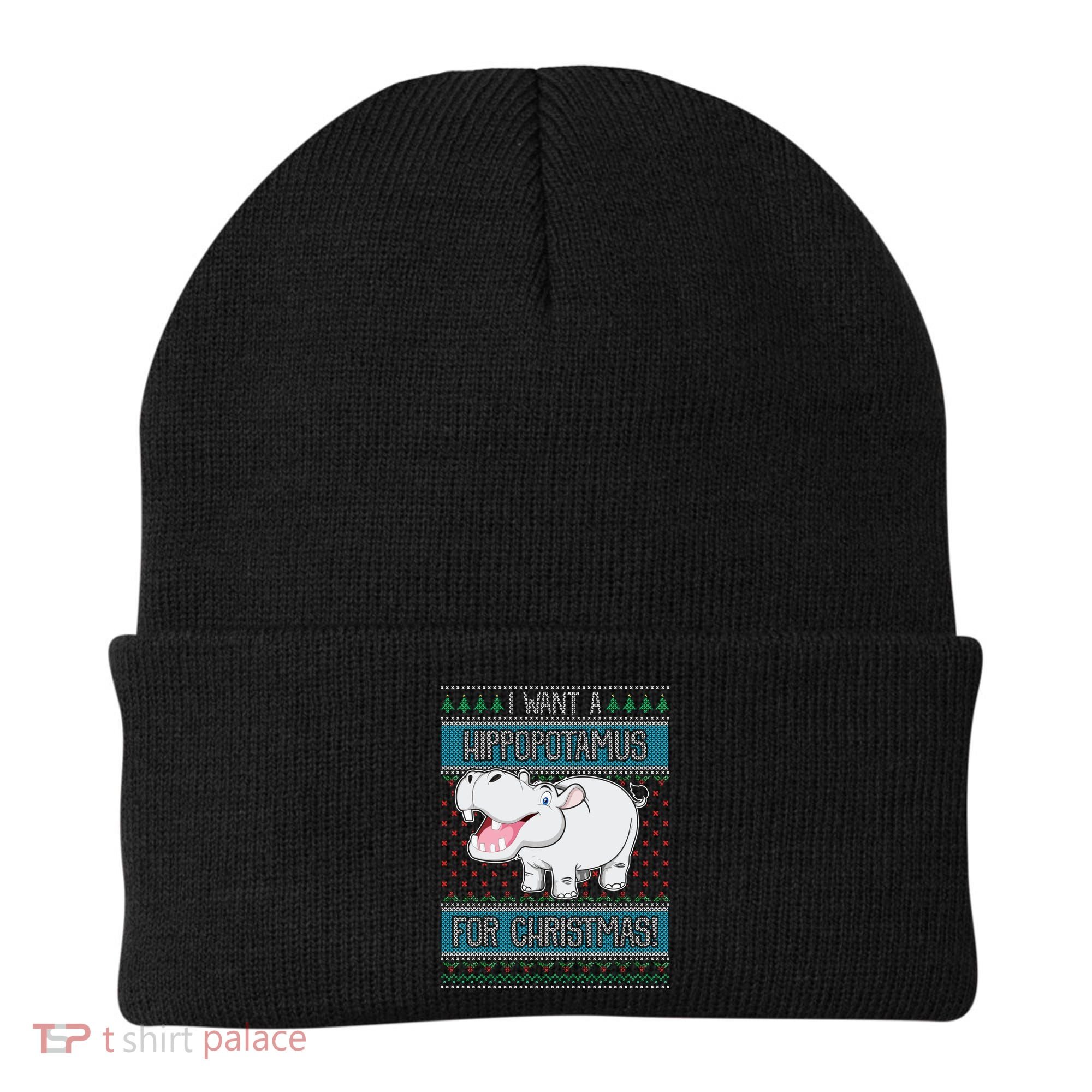 I Want A Hippopotamus For Christmas Great Gift Hippo Lover Gift Beanie