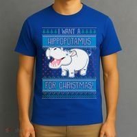 I Want A Hippopotamus For Christmas Great Gift Hippo Lover Gift T-Shirt thumb 3