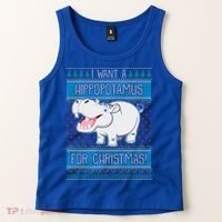 I Want A Hippopotamus For Christmas Great Gift Hippo Lover Gift Tank Top thumb 2