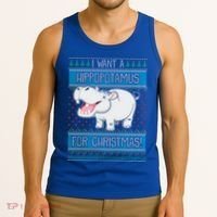 I Want A Hippopotamus For Christmas Great Gift Hippo Lover Gift Tank Top thumb 3