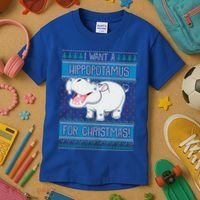 I Want A Hippopotamus For Christmas Great Gift Hippo Lover Gift Kids T-Shirt thumb 3