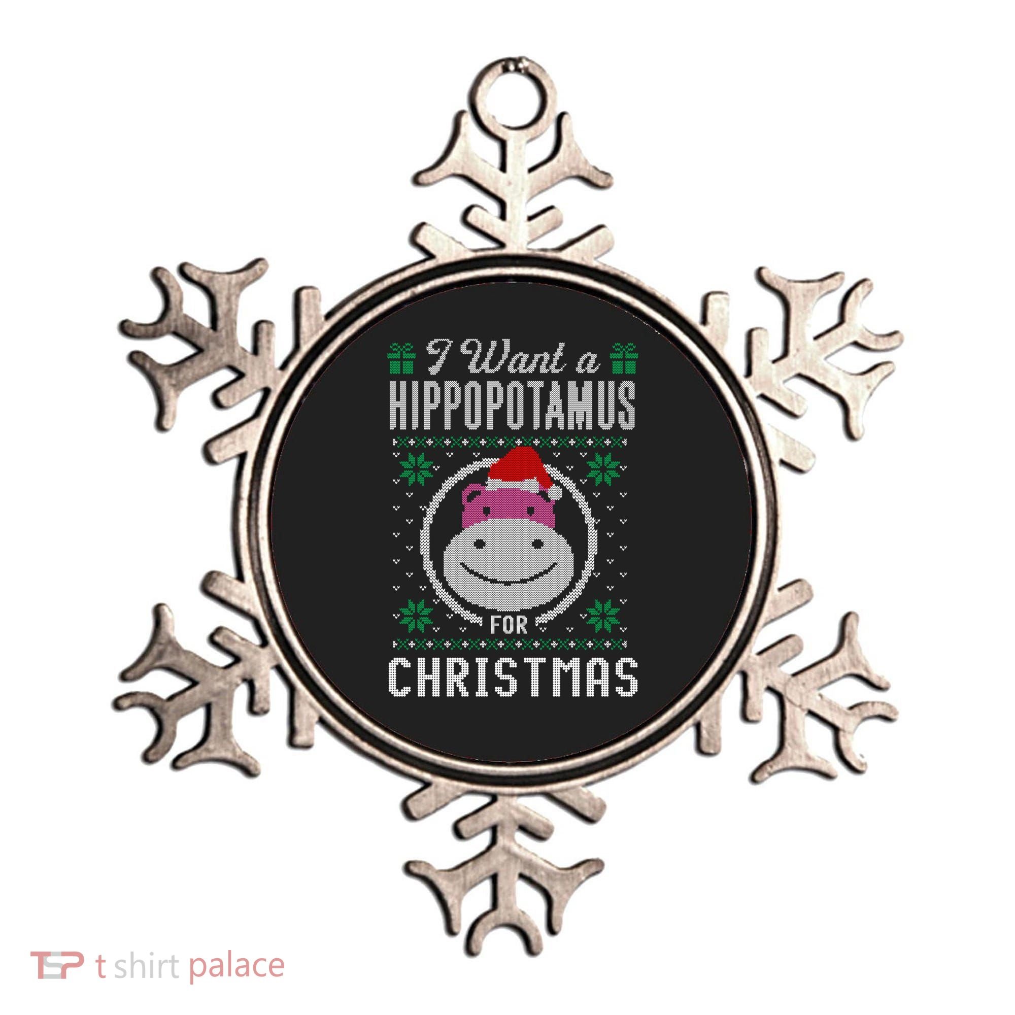 I Want A Hippopotamus For Christmas Gift Ugly Sweater Gift Ornament