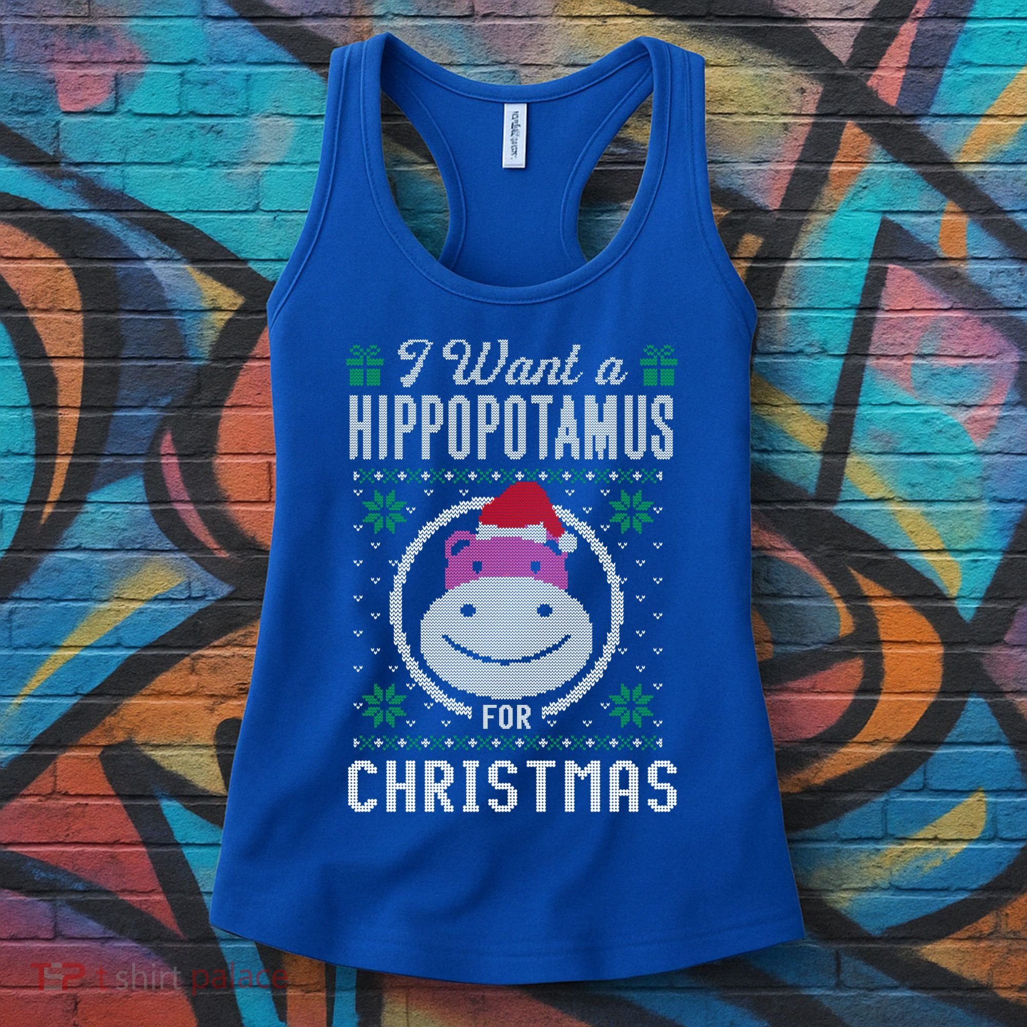I Want A Hippopotamus For Christmas Gift Ugly Sweater Gift Women's Tank Top