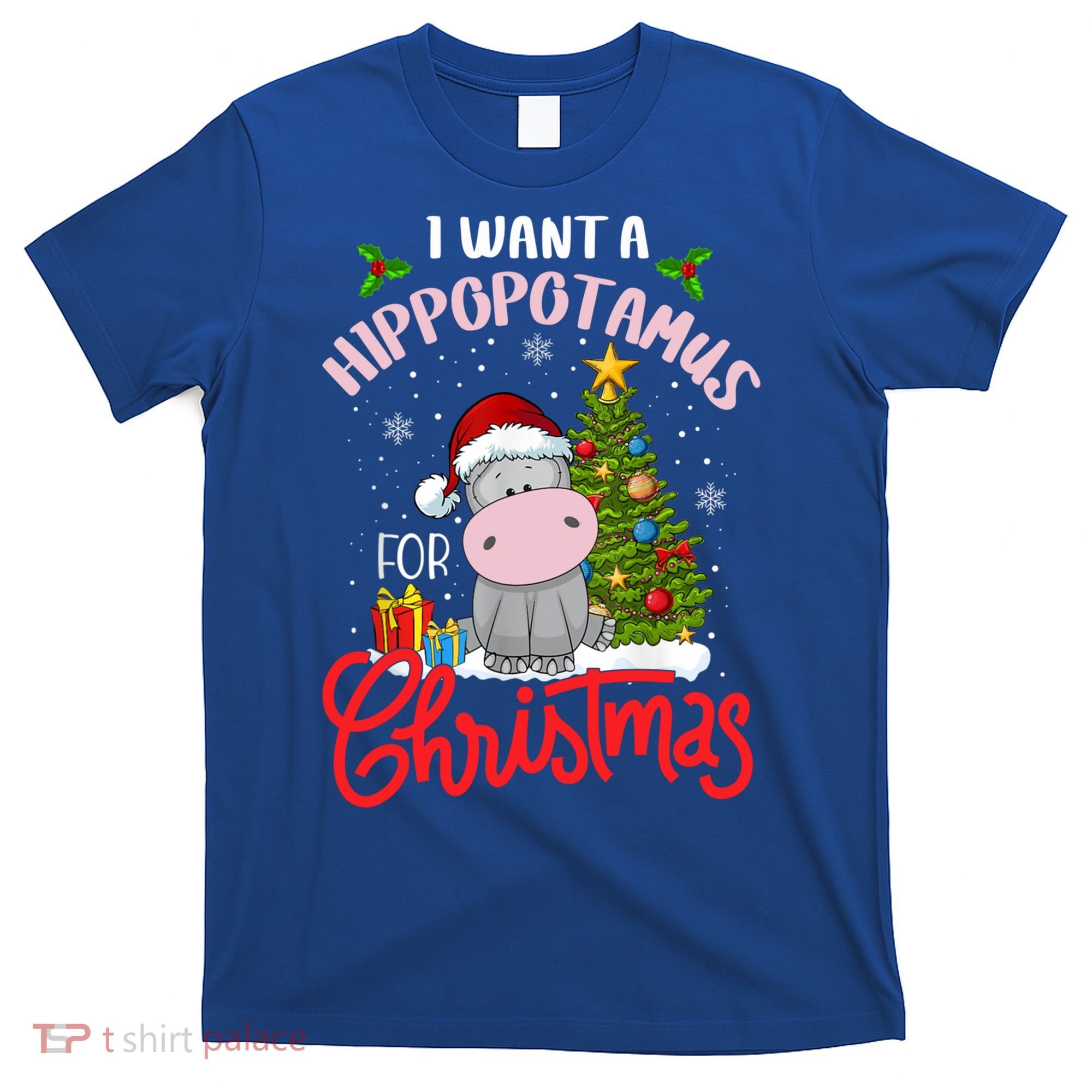 I Want A Hippopotamus For Christmas Funny Hippo Xmas Pajamas Gift T-Shirt