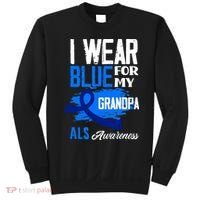 I Wear Blue For My Grandpa Support ALS Awareness Sweatshirt thumb 0