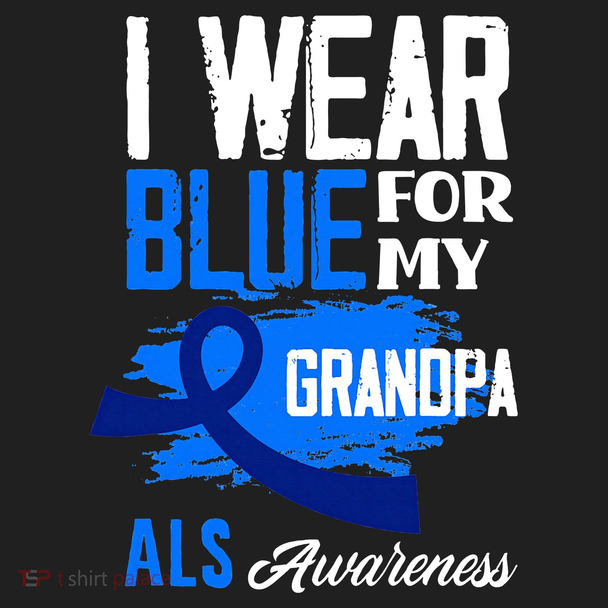 I Wear Blue For My Grandpa Support ALS Awareness 40oz Vacuum Insulated Stainless Steel Travel Tumbler