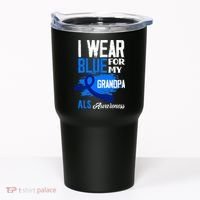 I Wear Blue For My Grandpa Support ALS Awareness Tumbler thumb 0