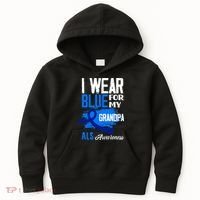 I Wear Blue For My Grandpa Support ALS Awareness Kids Hoodie thumb 0