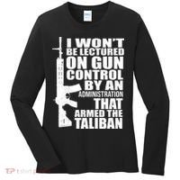 I Won't Be Lectured On Gun Control By An Administration Women's Long Sleeve Shirt thumb 0
