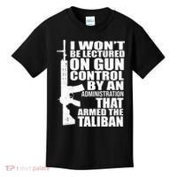 I Won't Be Lectured On Gun Control By An Administration Kids T-Shirt thumb 0