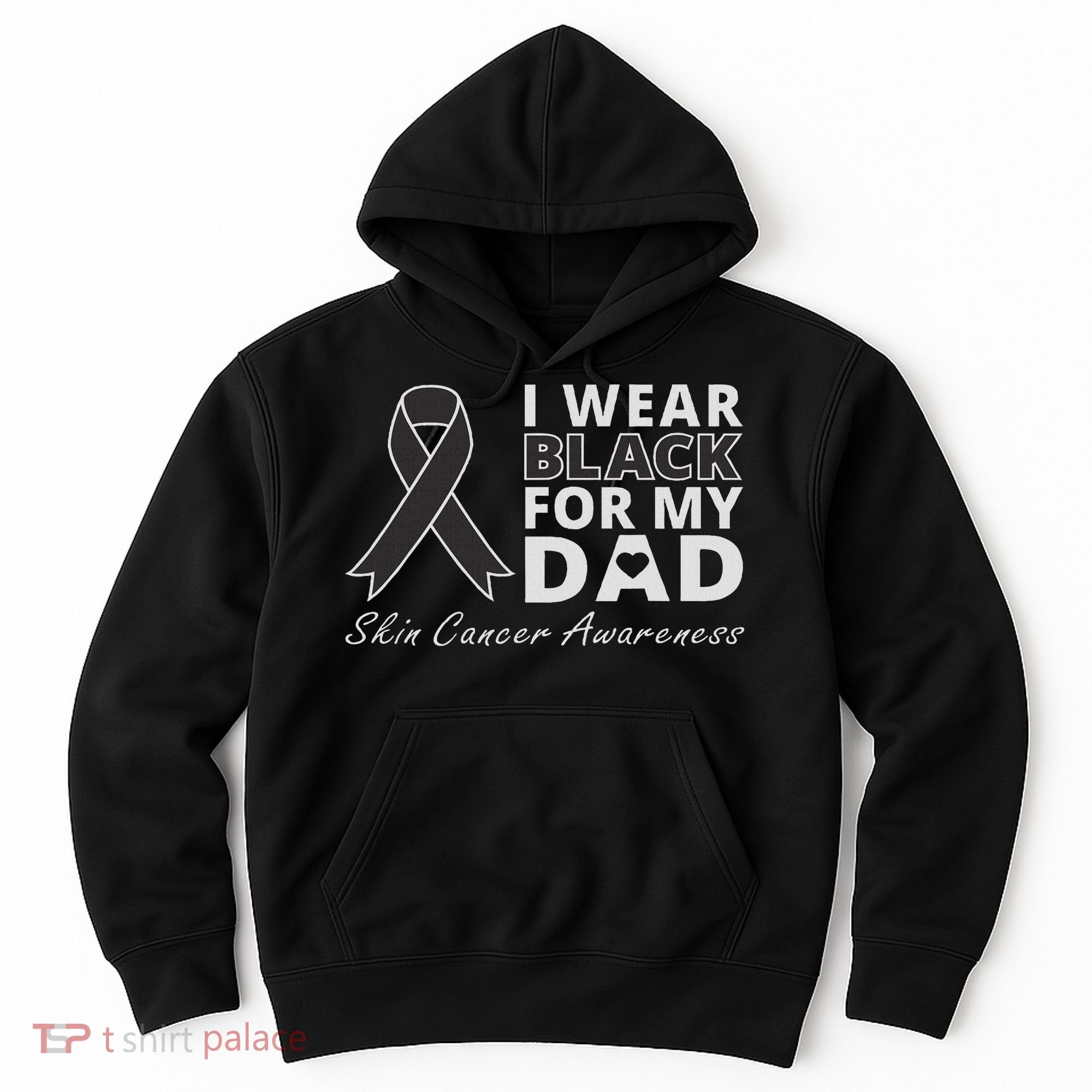 I Wear Black For My Dad Melanoma Awareness Warrior Hoodie