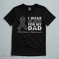 I Wear Black For My Dad Melanoma Awareness Warrior T-Shirt thumb 5